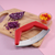 Schiv Mezzaluna Stainless Steel Chopping Knife, Red, 20cm Length, Kitchen Essentials.